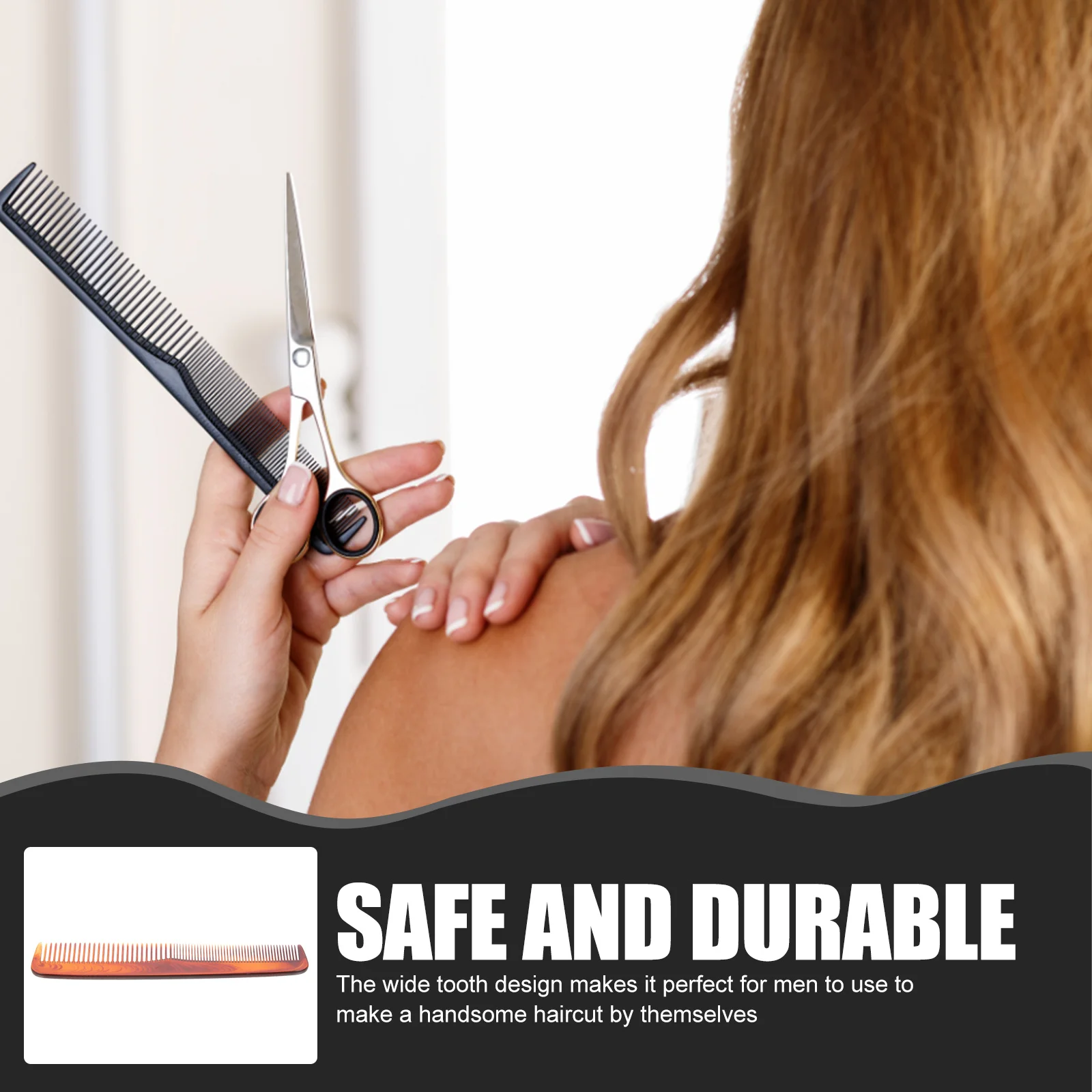 

6Pcs Wide Tooth Hair Styling Comb Plastic Hairbrush for Men Salon Use Detangling Wet Dry Hair Comfortable Scalp Care