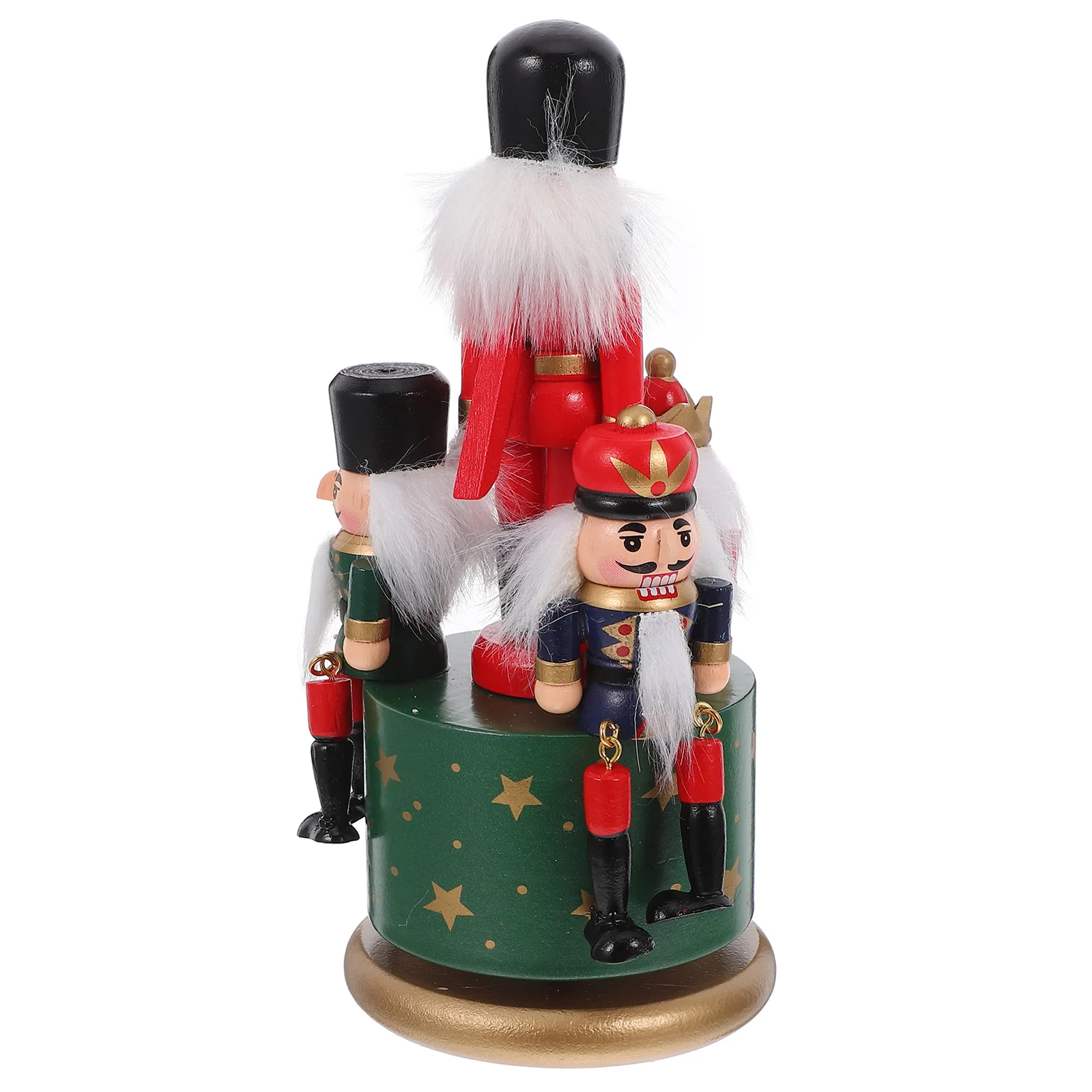 

Wooden Nutcracker Sound Box Office Retro Decor Soldier Figurines Hand Xmas Gift