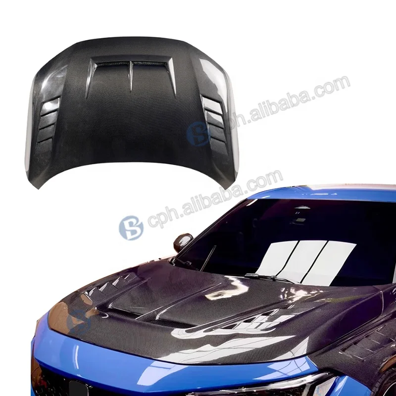 

Custom V Style Front Engine Bonnet Carbon Fiber Hood for Civic 11th Gen FL5 2022-2024