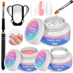 Nail Art Solid Extension Gel Set With Nail Forms Nail Brush Kit For Beginners Nail Art DIY At Home Free of Acetone