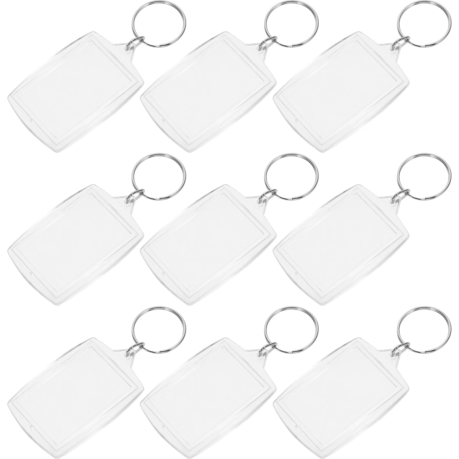 

100 Pcs Tags Keychain Photo Frame Picture Frames Holder Sports Simple Transparent