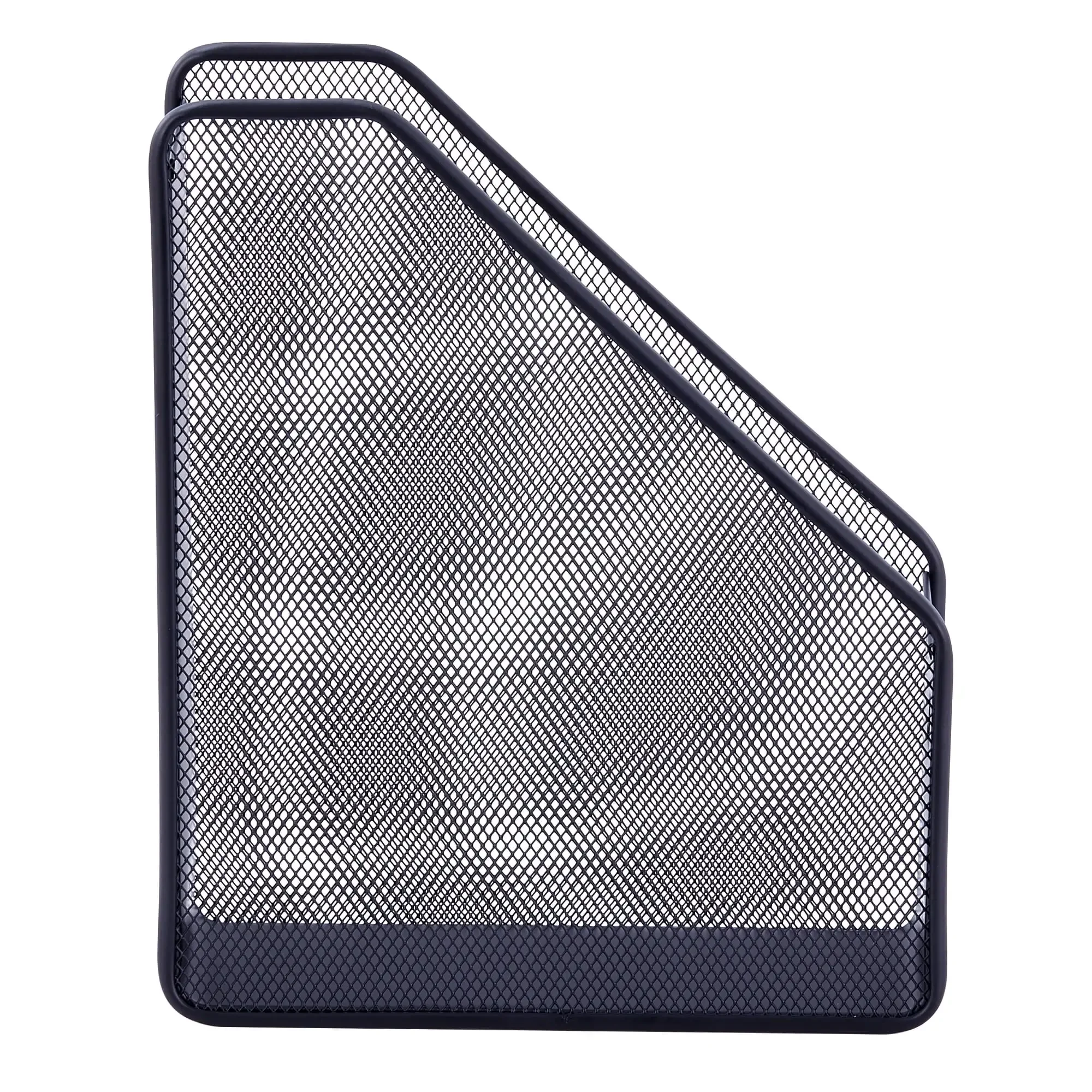 파일 정리함, 금속 메쉬 잡지 파일 홀더, 검정색, 수납 공간 1개