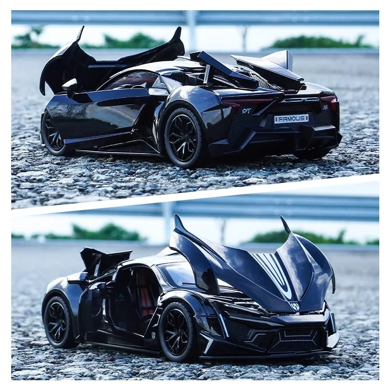 

1:24 Hypersport Alloy Top Tier Модель спортивного автомобиля Литая под давлением металлическая модель гоночного автомобиля Высокая имитация звука и света Детская игрушка в подарок