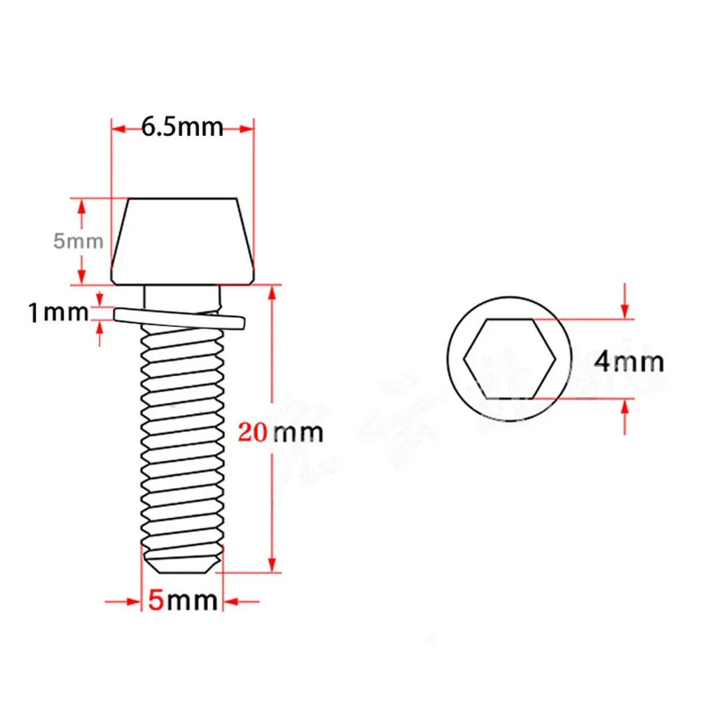 6 PCS Bicycle Seatpost Stem Screws M5/M6x20mm Steel High Strength Bolts Bike Headset Stem Replacement Accessories - view 5