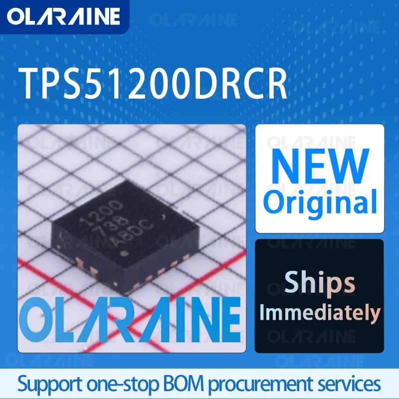 10/50/100Pcs TPS51200DRCR VSON-10 original ic chip Professional Power Management (PMIC) RoHS Current: 3 A Voltage 1.25 V