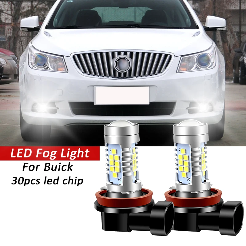 2pcs LED Fog Light Blub Lamp H8 Canbus No Error For Buick Rainier Allure LaCrosse Lucerne Enclave Verano Encore Cascada Envision