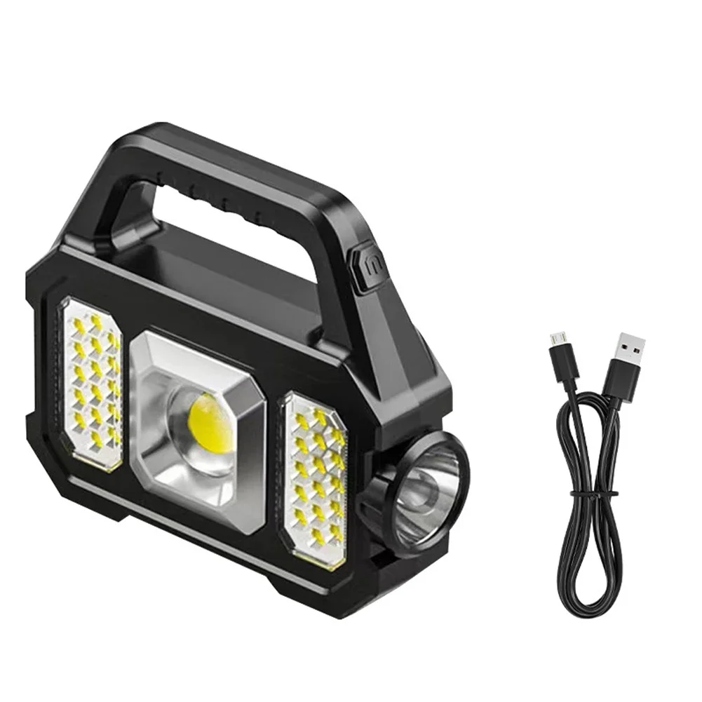 مصباح يدوي LED قابل لإعادة الشحن بالطاقة الشمسية COB زوومابلي مقاوم للماء مصباح شعلة تكتيكية يمكن شحن مصباح يدوي للتخييم للهاتف المحمول