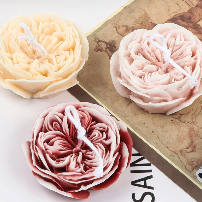 Rose Candle Silicone Mold Fondant Craft Chocolate Baking Tool Mould Scented Candle Soap Plaster Cement Molds Home Decor