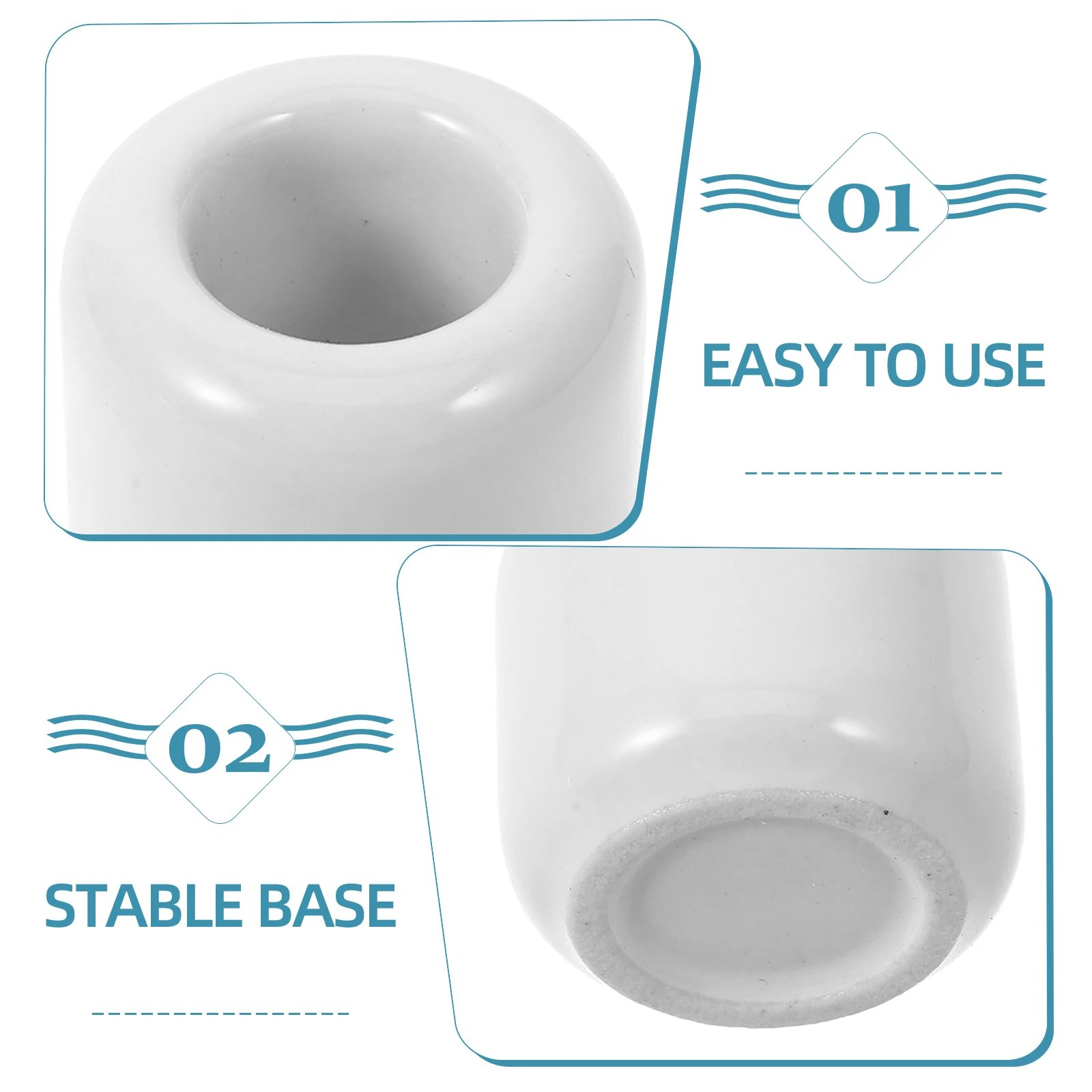 

5Pcs Ceramic Holder Set Chime Style Round Cups for Candlelight Dinner Home Decor Office Desk Party Banquet Candlestick