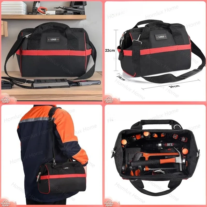 Electrician Tool Bag Waterproof Wear-Resistant Oxford Cloth Large Capacity Portable Storage Toolbox for Electricians