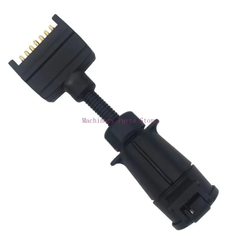 Car Trailer Adaptor 7 Pin Flat Male plug to 7 Pin Large round Female socket New 1PC