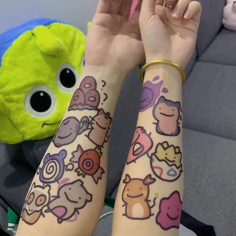 

15/30Pcs Anime Cute Cartoon Temporary Tattoo Waterproof Funny Fake Tatto Body Art Graffiti Tatoo Sticker for Men Women Kid