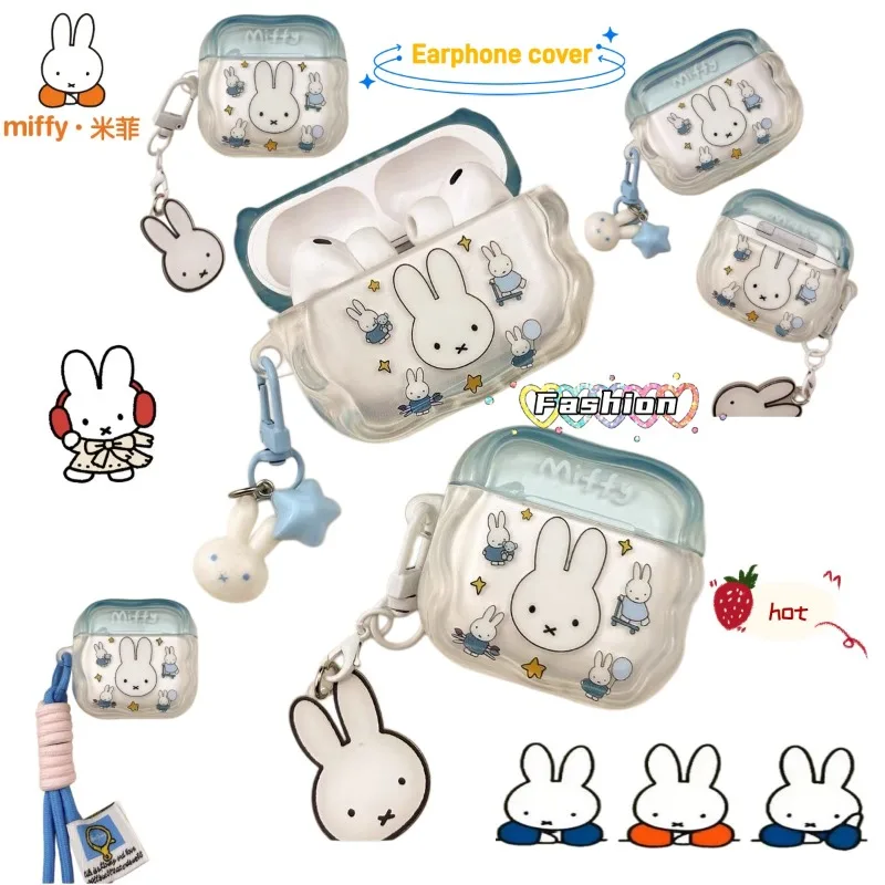 Miffy Bluetooth-Kopfhörer-Schutzhülle, geeignet für AirPods Pro 3, Apple Fashion Bluetooth AirPods 4/2, Geschenk für Freunde