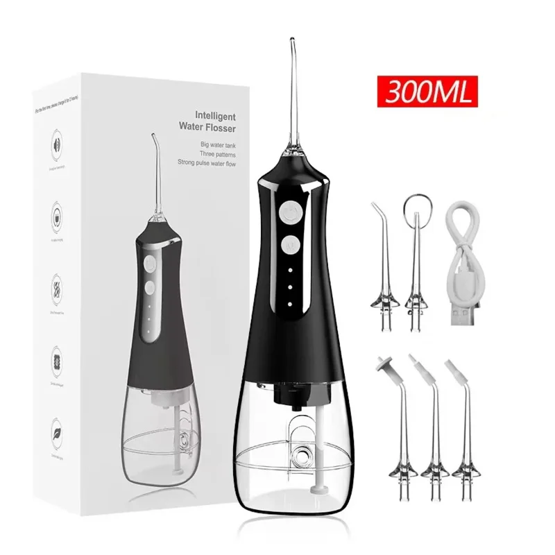 

Water Flosser for Teeth Cleaning and Flossing 300ml Water Tank 3 Modes Cordless Rechargeable Oral Irrigator for Home Travel