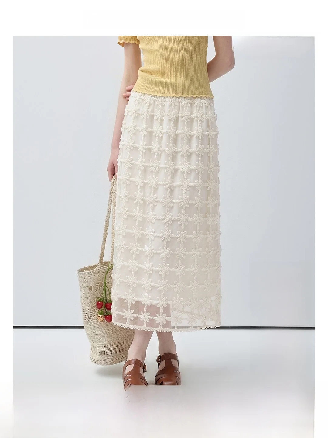 

VEGA CHANG Korean Style High Waist Straight Tube Skirt Summer New Loose Atmosphere Commute Versatile Half Skirt
