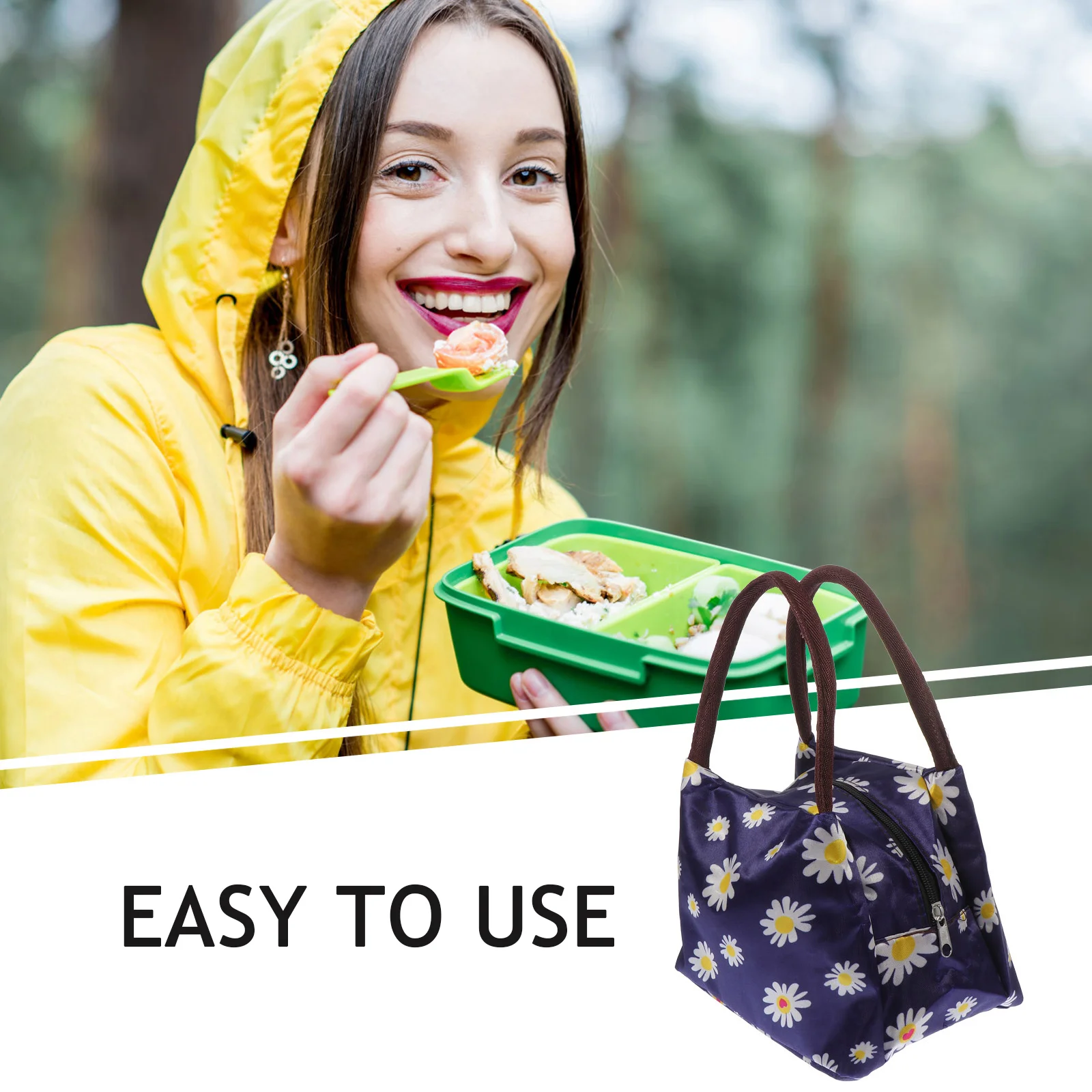 

Lunch Bag Portable Office Camping Fashion Tote Diaper Simple Cloth Bento Fashion Printed Bag Container Storage