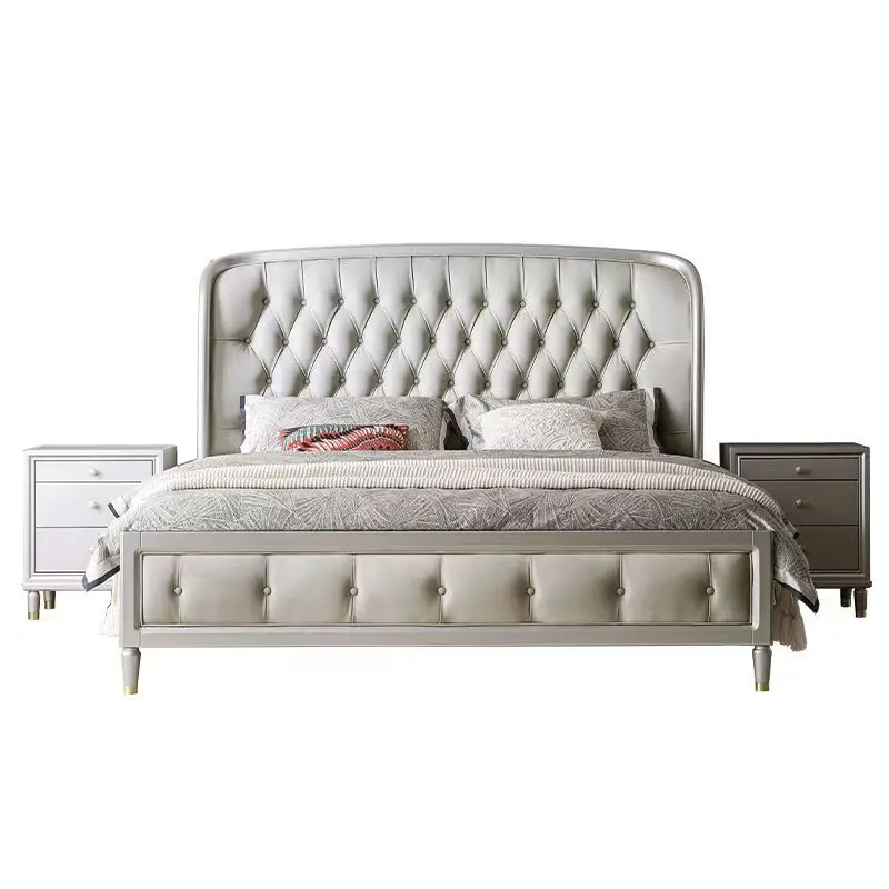 

……*Factory Direct Popular Bedroom Furniture Set European Style Storage Soft Bed Solid Wood Carving Classic Bed