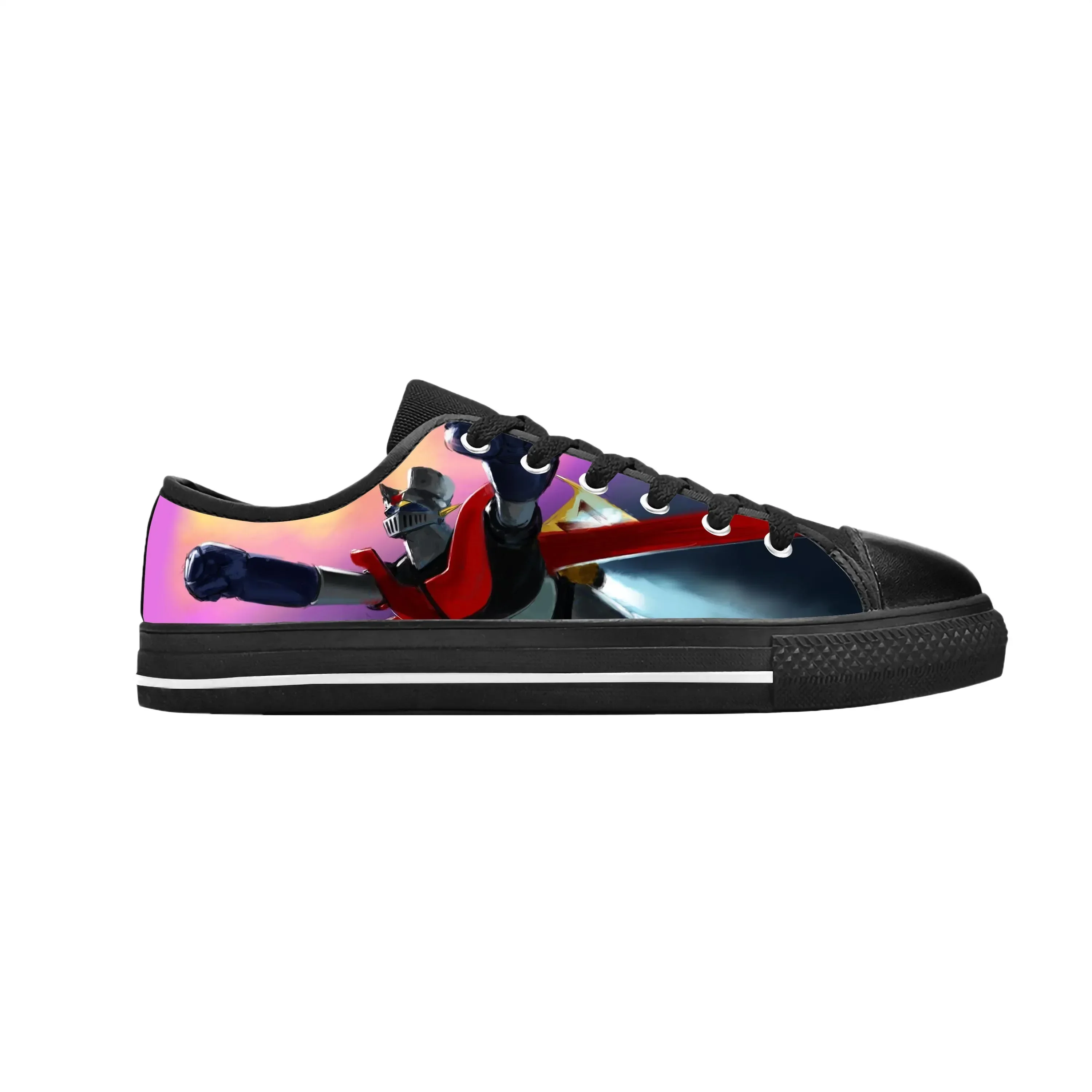Japanese Anime Cartoon Manga Mazinger Z Robot Cool Casual Cloth Shoes Low Top Comfortable Breathable 3D Print Men Women Sneakers