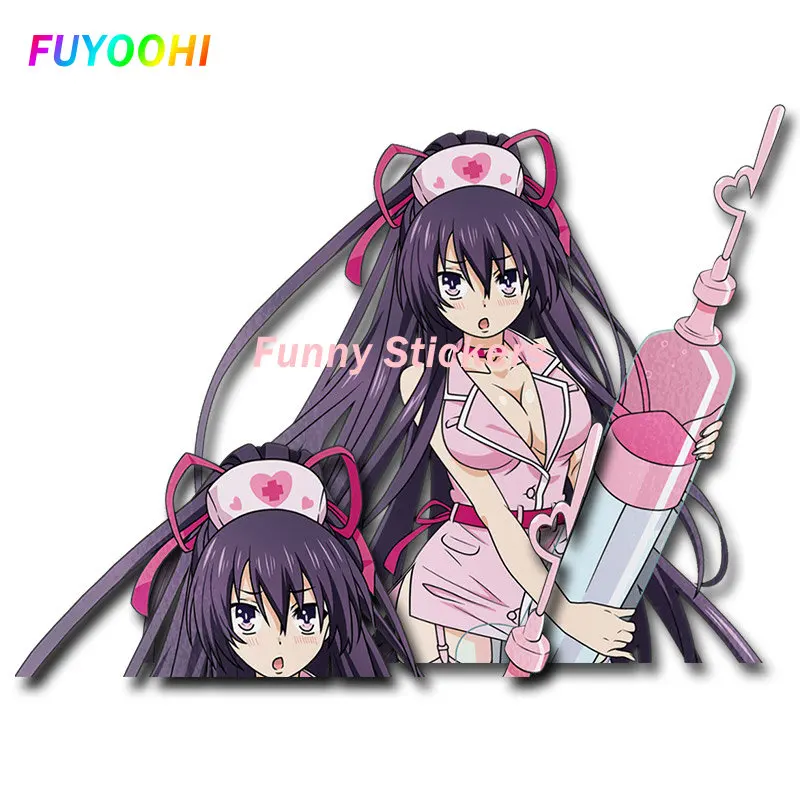 

FUYOOHI Fashion Sticker DATE A LIVE Yatogami Tohka Car Stickers Sunscreen Anime Decals Car Accessories Simple Creative Decals