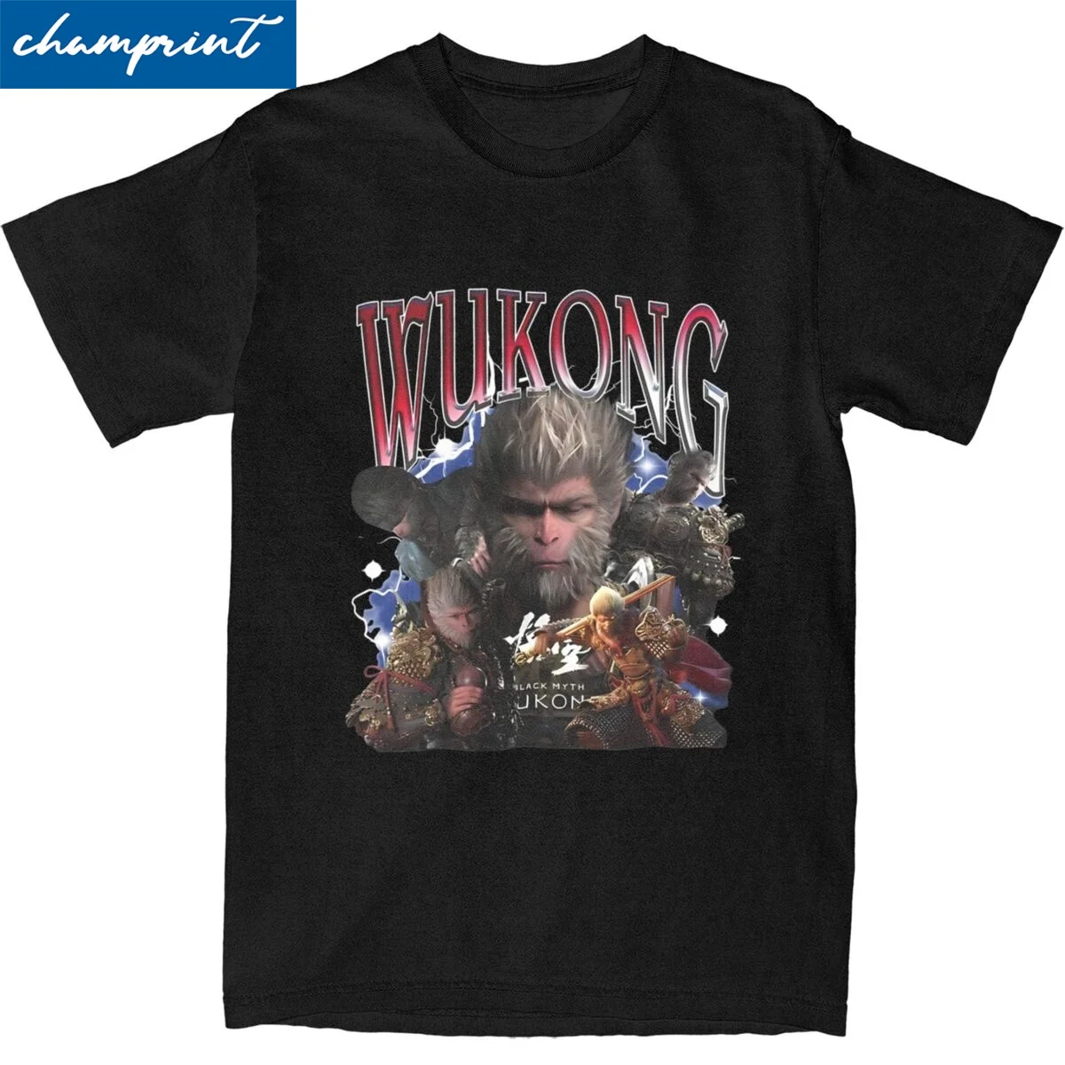 

Футболки Wukong в стиле ретро для мужчин и женщин, Юмористические футболки из 100% хлопка с круглым вырезом, одежда для взрослых