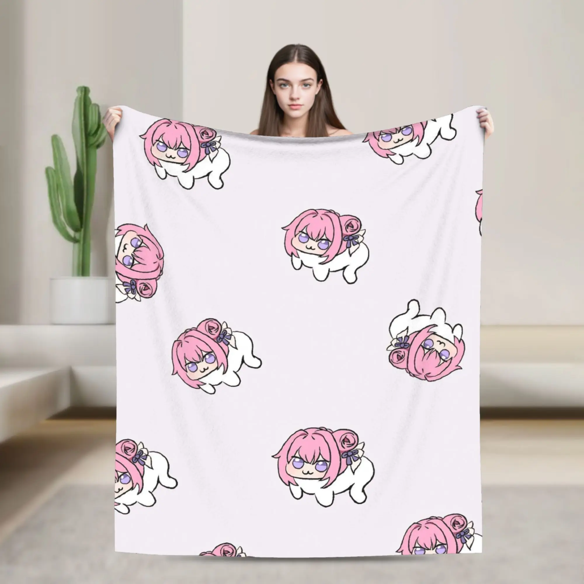 Nikke Doro Blankets Flannel All Season  Portable Ultra-Soft Throw Blankets for Bedding Couch Plush Thin Quilt