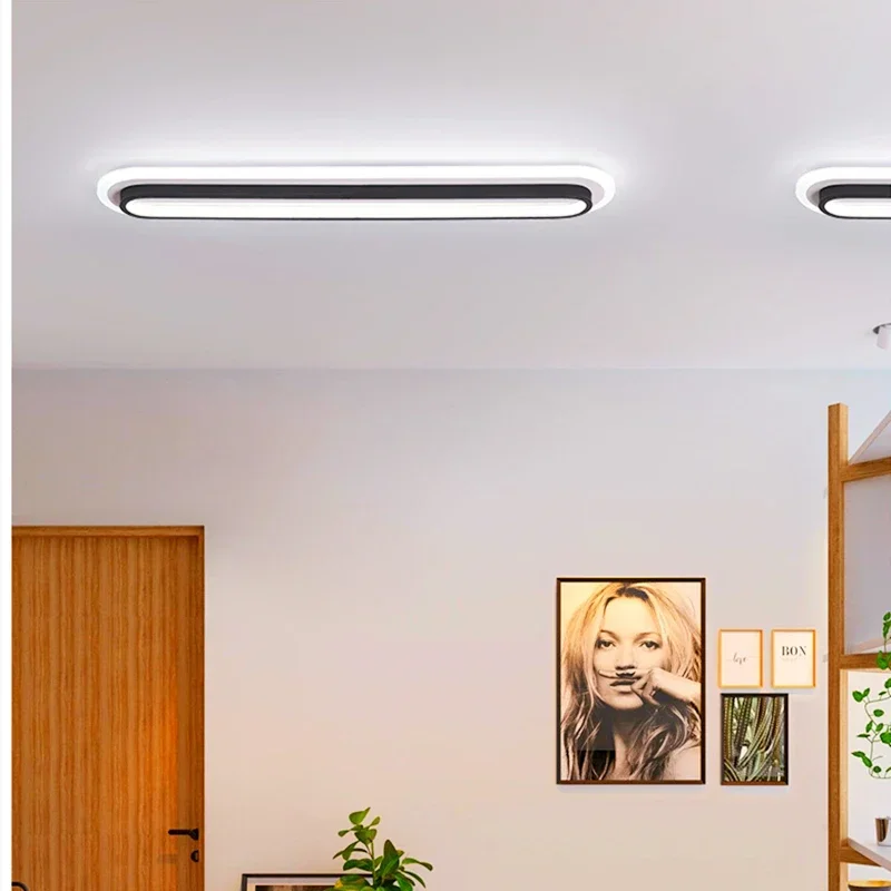 Imagem -06 - Superfície Montada Luzes de Teto Led para Sala Quarto Sala de Estudo Corredor Branco Cor Preta Luminária Ac85 265v