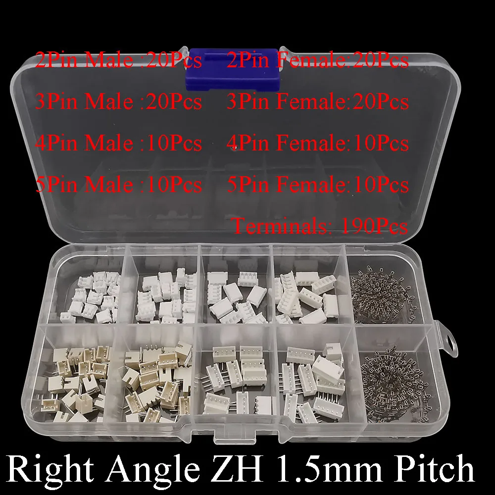 1 Box SH 1,0 MM/JST 1,25 mm/ZH 1,5 mm/PH 2,0 mm/XH2,54 mm/VH 3,96 mm Stecker Buchse Gehäuse Crimp Terminal Connector Kit
