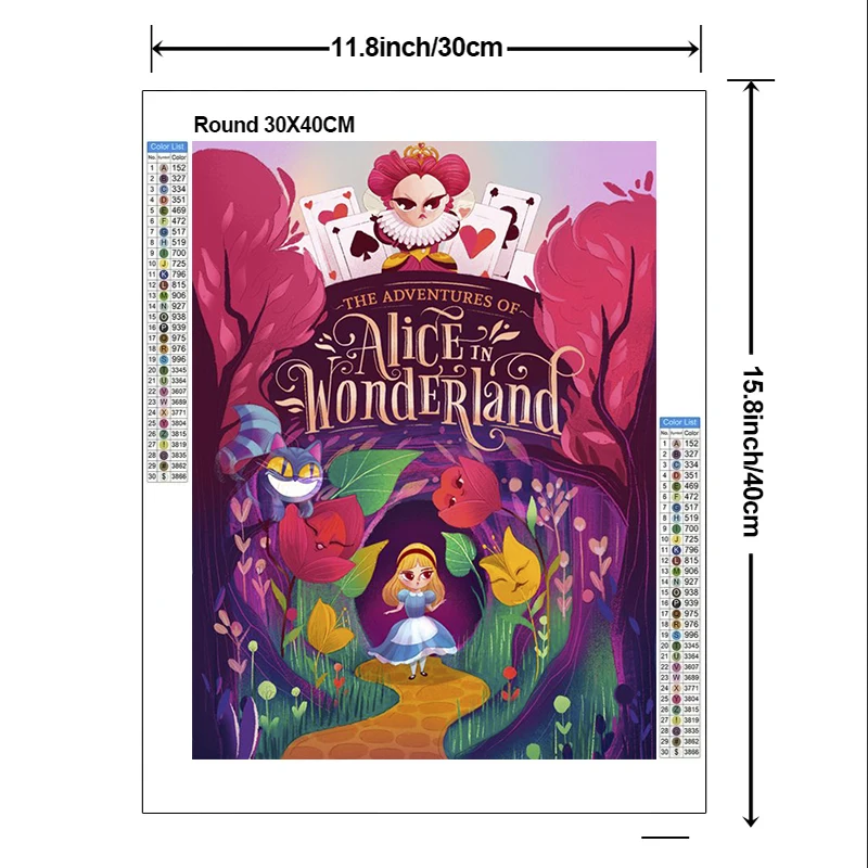 2024 New 5D DIY Alice in Wonderland Diamond Painting Kit Diamond Embroidery Color oil painting hand Mosaic home decoration gift