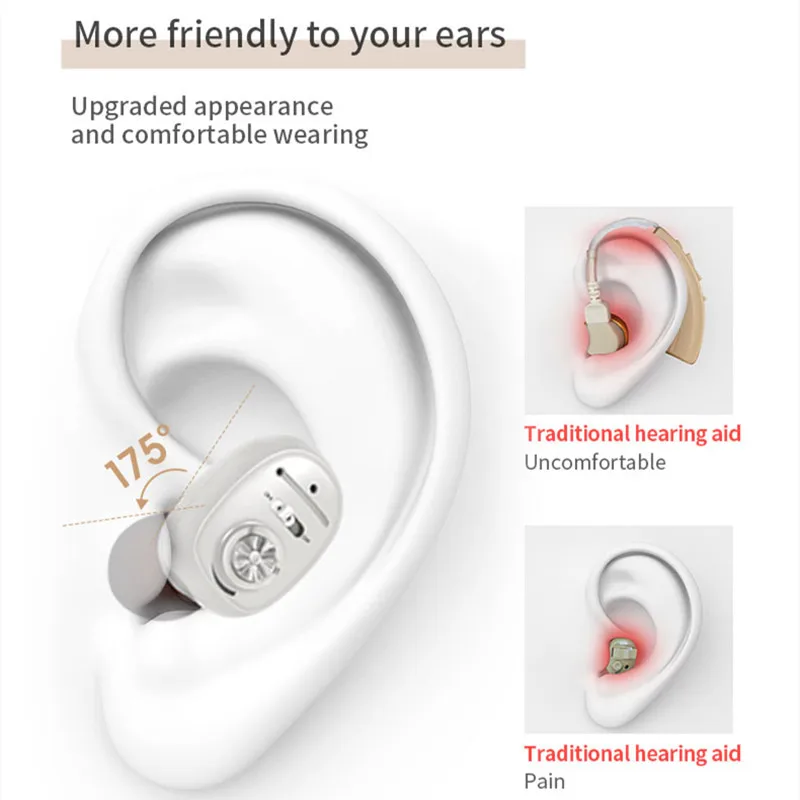 Rechargeable Hearing Aid Digital CIC Hearing Aids High Power Sound Amplifier Invisible Mini Earphone For Deafness audifonos