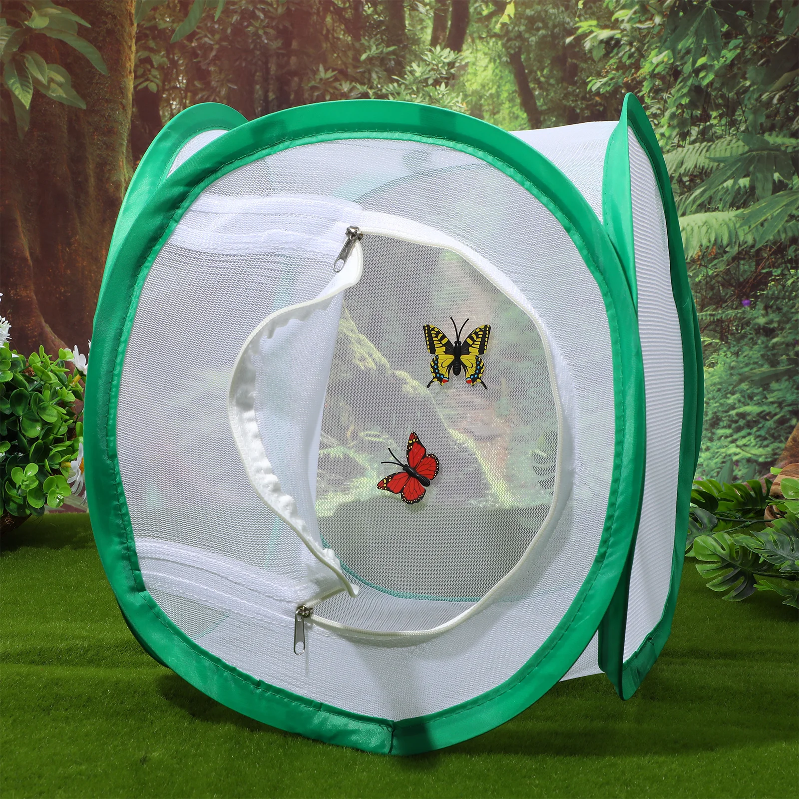 

30x30x30cm Foldable Butterfly Cage Habitat Mesh Observation Net Multi-Functional Plant Protection Cage