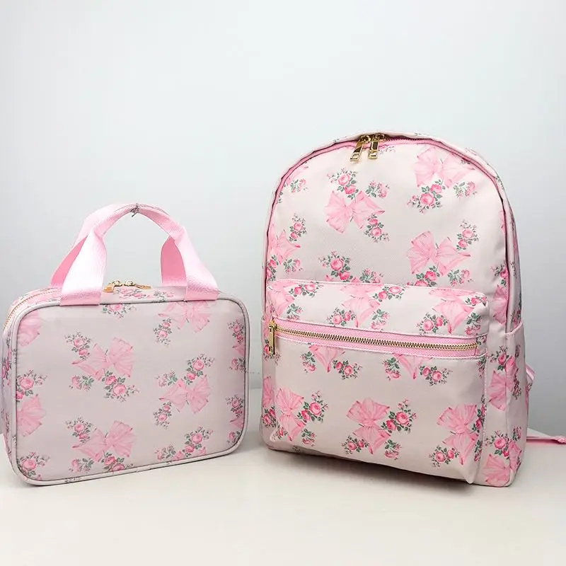 Plaid Print Backpack with Lunch Box Cute Waterproof Student Schoolbag Birthday Gift for Kid 2pcs set Clearance sale items
