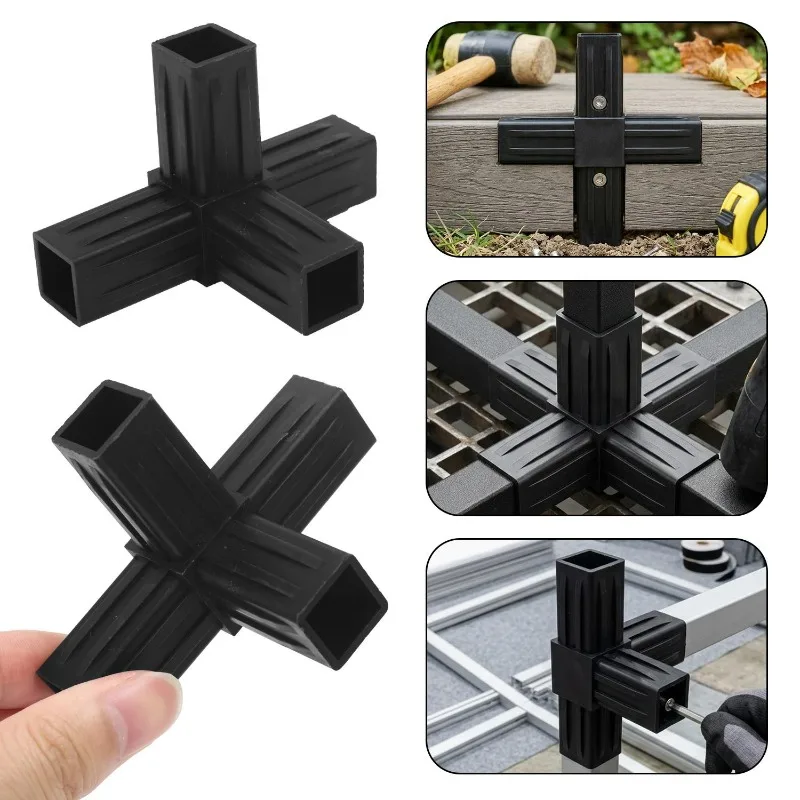 1/10pcs Square Aluminum Steel Tube Adapter Right Angle Bend Connector Plastic Pipe Fittings Fastener Connector Rack Connection