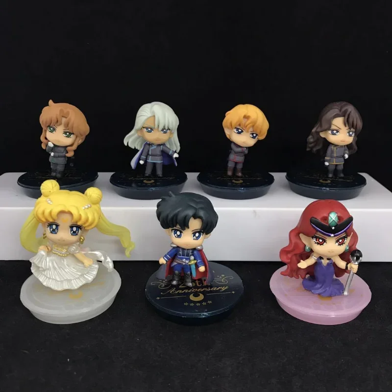 

7pcs/set Anime Sailor Moon 25th Anniversary Dark Kingdom Ver. PVC Kawaii Action Figure Collectible Model Toys Doll Kids Gift