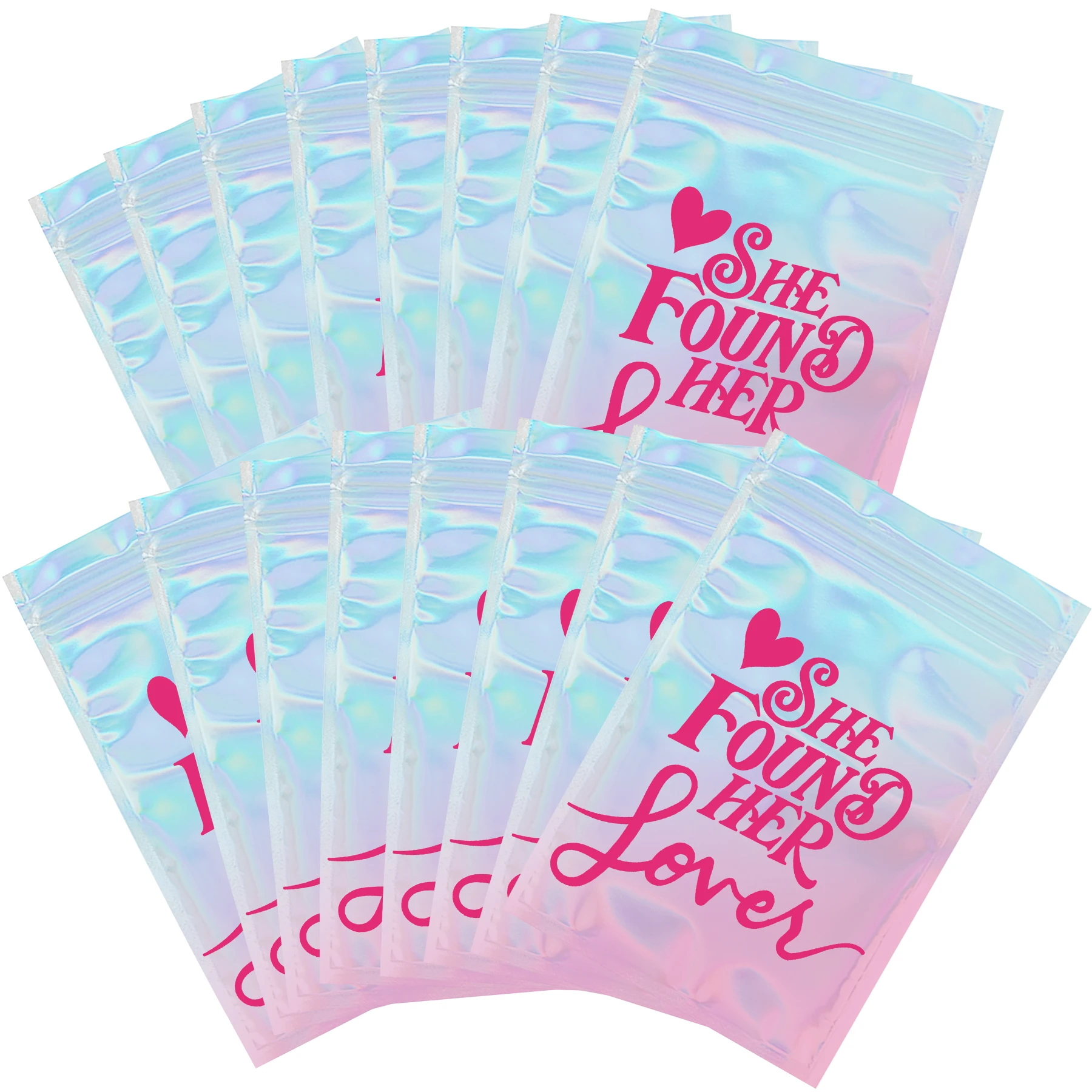 10PCS/Set, Gradient Pink She Found Her Lover Laser Bags Set, Music Theme Party Hangover Gift Bags