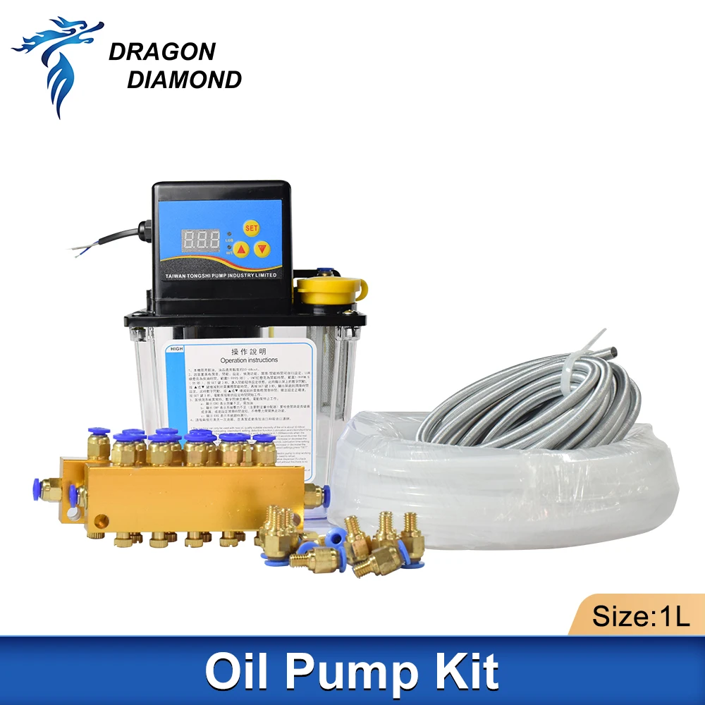 

1L 2L Lubricant Pump 220V 110V Automatic Lubricating Oil Pump with Pressure Gauge CNC Electromagnetic Lubrication Pump