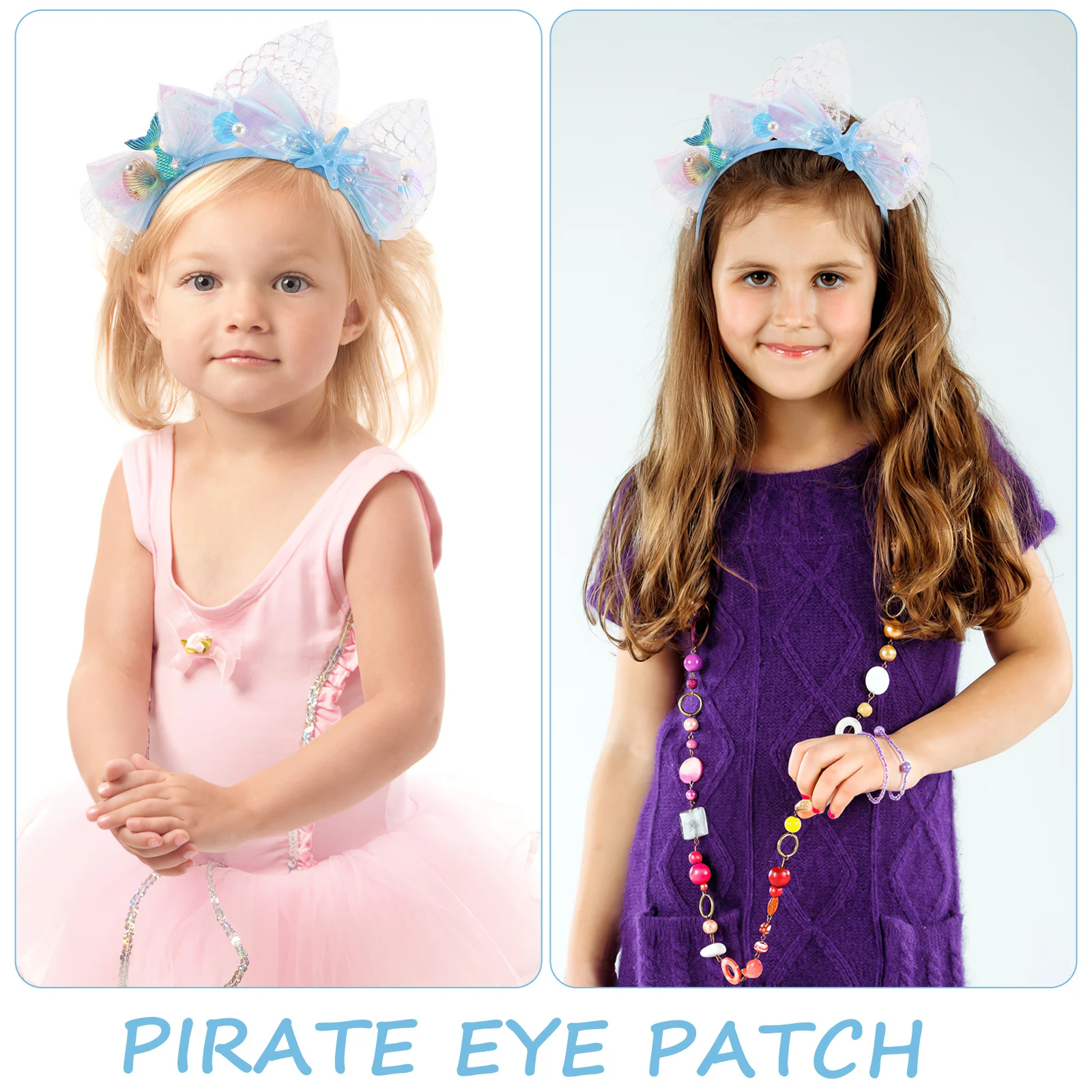 

2Pcs Mermaid Headbands for Girls Sequin Embellished Princess Style Pink Blue Hair Accessories Outdoor Festive Occasions