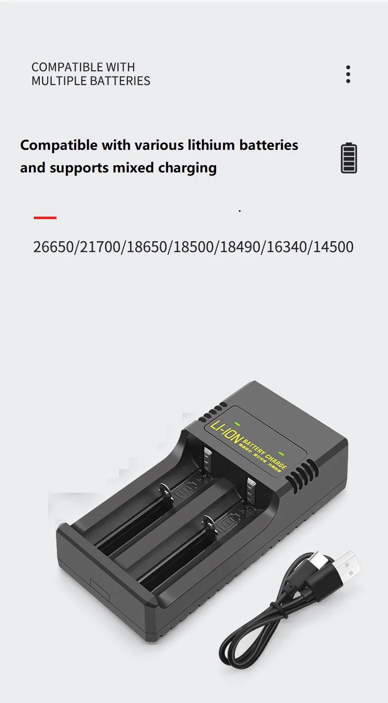 18350 Rechargeable Lithium Battery 3.7V 900mAh Flat Top Large Capacity with 18650 16340 USB Charger Compatible