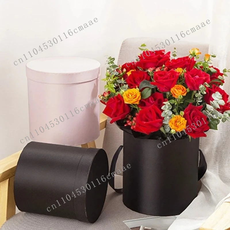 

NEW Round Flower Boxes Women Flower Packaging Paper Bag With Lid For Florist Bouquet Flower Packaging Box Gift Storage Boxes