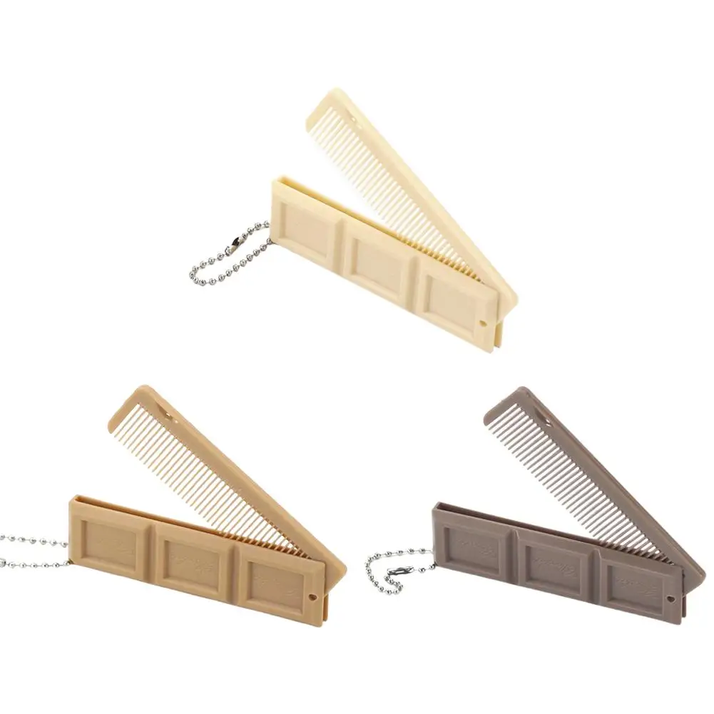 Peine 2 en 1 de Plástico con Diseño Innovador Inspirado en el Chocolate, Material ABS Ecológico, Estructura Plegable, Espaciado Moderado de los Dientes