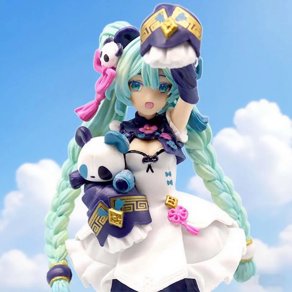 Oryginalna figurka kolekcjonerska Vocaloid Hatsune Miku, 22 cm, anime, kawaii, model lalki, zabawka kolekcjonerska - dostępna od ręki.