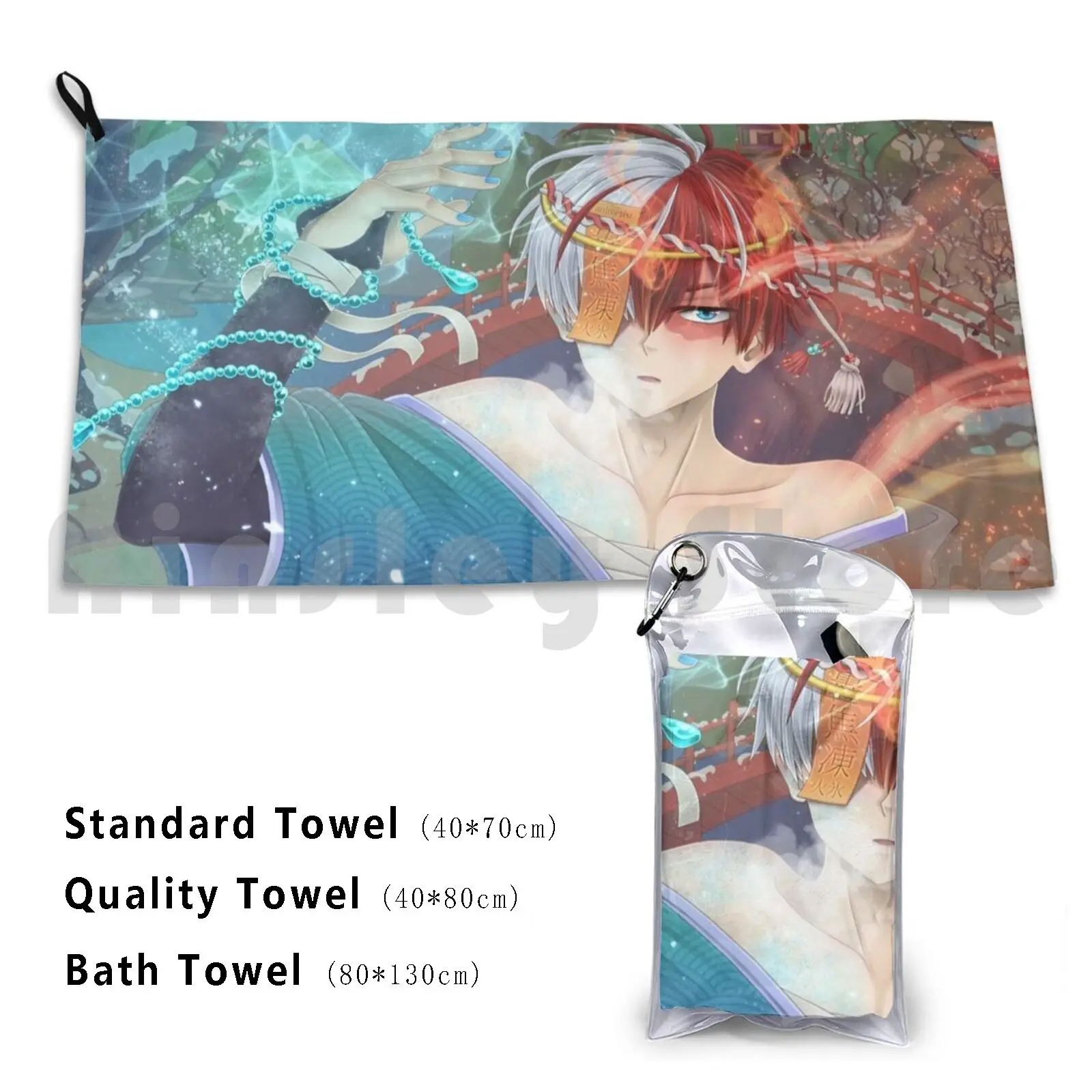 Boku No Hero Academia Todoroki Shoto Yuki Yokai Snow Spirit Japanese Nerd Gift Anime Mha Bnha Bath Towel Beach Cushion 3060