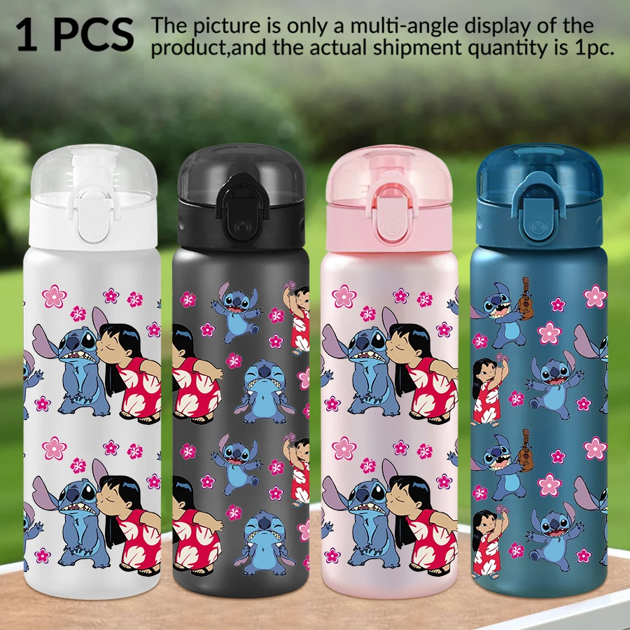 

1 шт., пластиковая бутылка для воды Disney Stitch Lilo с узором, 26 унций, спортивная чашка для воды на открытом воздухе, подарок на день рождения/назад в школу