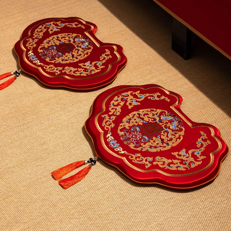 

Chinese Red Wedding Kneeling Mat Pair New Bride Tea And Wine Offering Mat Bling Mat Celebration Supplies Floor Cuion