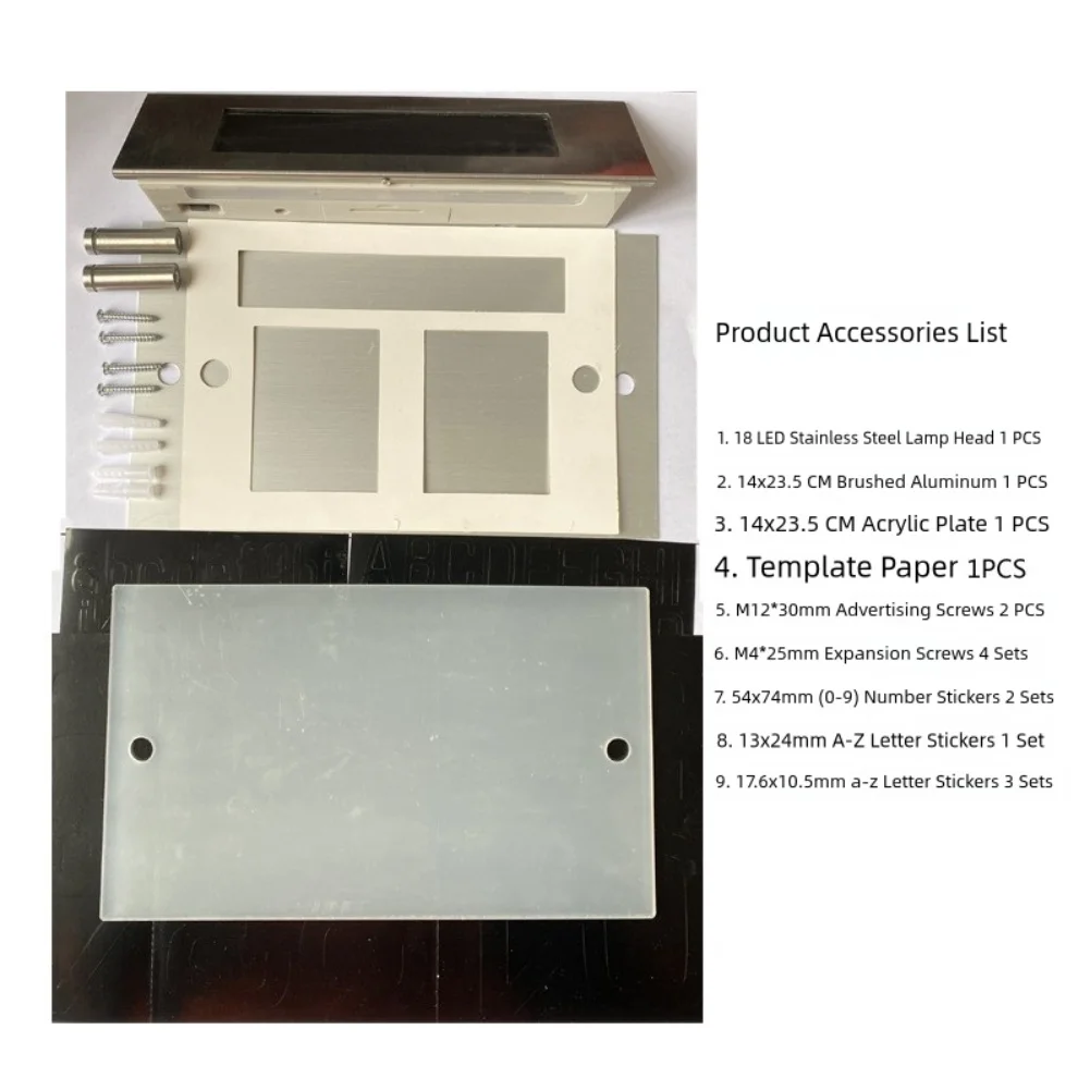 

Solar Powered Address Sign Light Stainless Steel 18 LEDs Dual Color Outdoor Address Display for Yard Garden Patio Porch