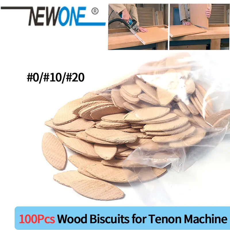 100Pcs/bag No. 0/10/20 Three Type Assorted Wood Biscuits for Tenon Machine Woodworking Biscuit Jointer Woodworking Accessory