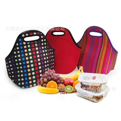 Neoprene Portable Lunch Bag Thermal Insulated Bento Box Tote Cooler Pouch Dinner Container Picnic Kid School Food Storage Bags