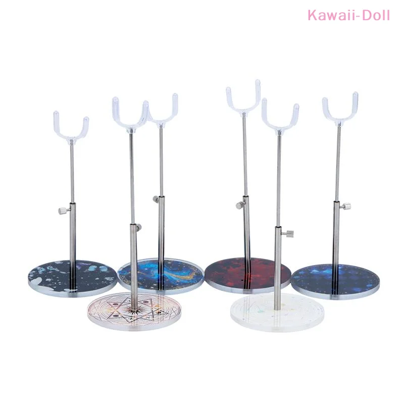 [DO]Doll Clear Acrylic Adjustable Standing Extendable Bracket Patterned Base Bracket Doll Available Display Stand Accessorie[DO]
