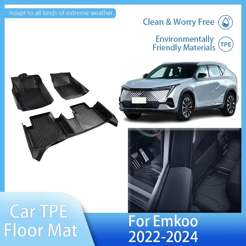 

LHD Car Floor Mats For Trumpchi GAC Emkoo Accesorios 2022 2023 2024 Protective Pad TPE Rug Foot Pads water proof Mat Accessories