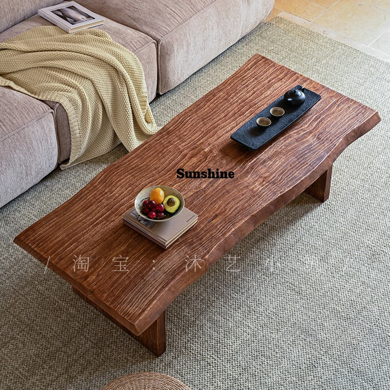 

Japanese Wabi-Sabi Style Solid Wood Coffee Tables Nordic Creative B&B Living Room Tea Table Hotel Designer Home Furniture FYCT