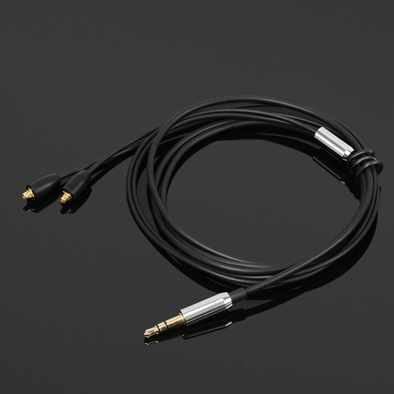 MMCX-Cable de repuesto para auriculares, conector de 3,5mm, TPE negro, alrededor de 1,5 m